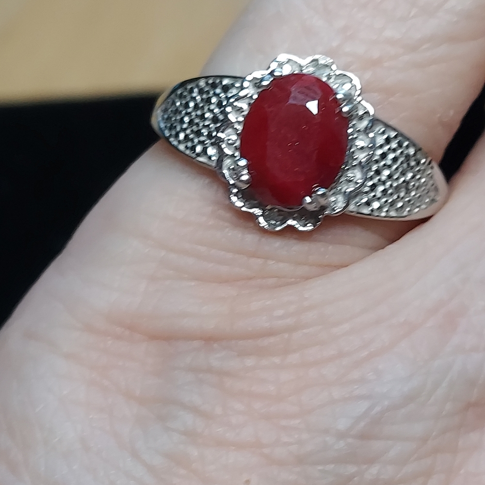 Ruby & Diamond ring - Picture 3 of 4